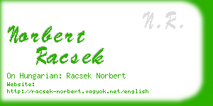 norbert racsek business card